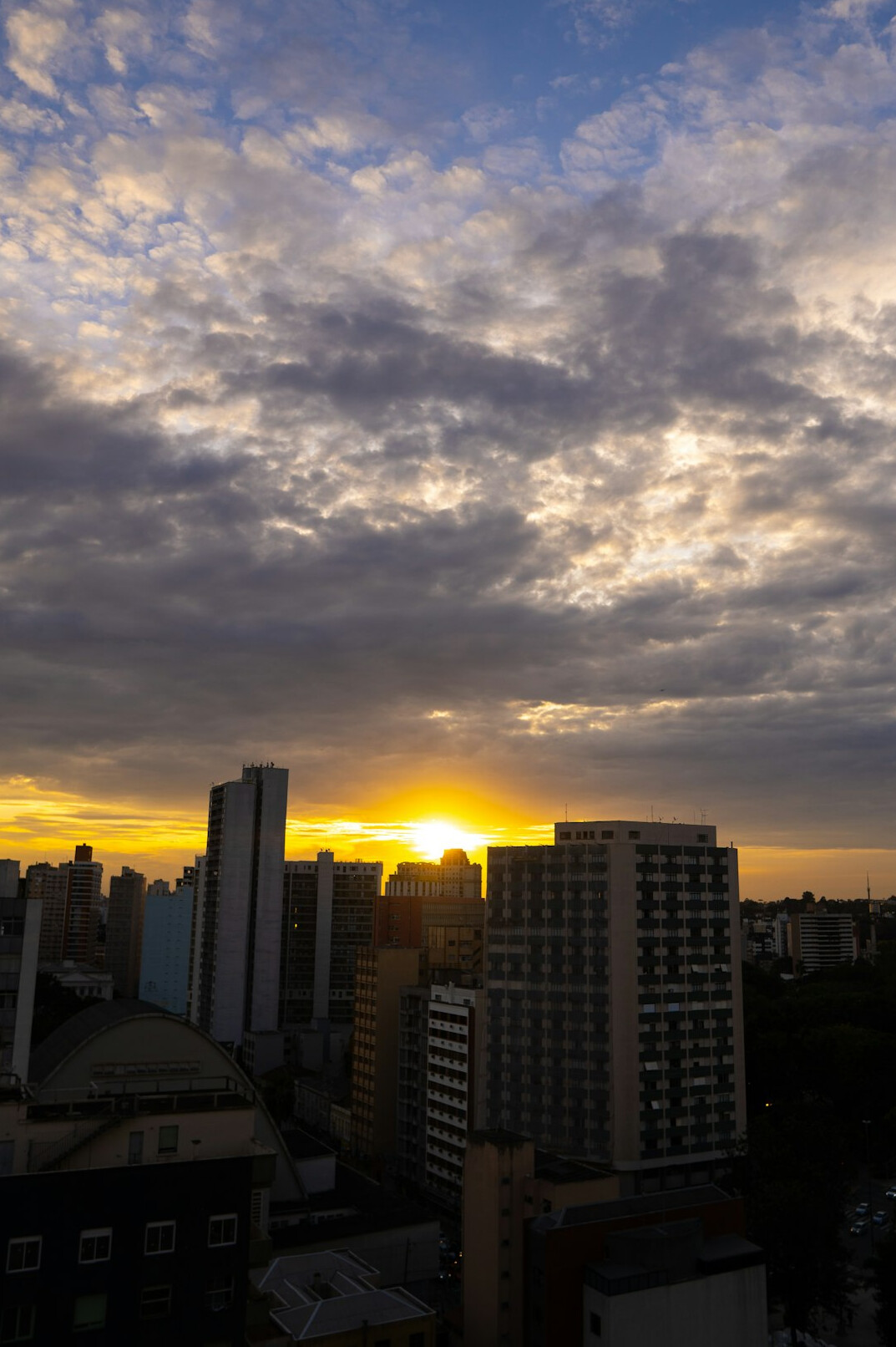 brazilian city skyline at dusk