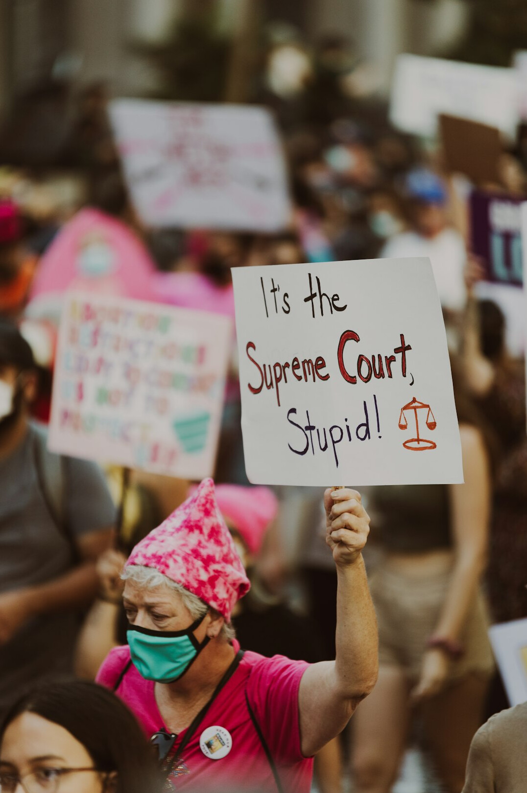 protest march in city