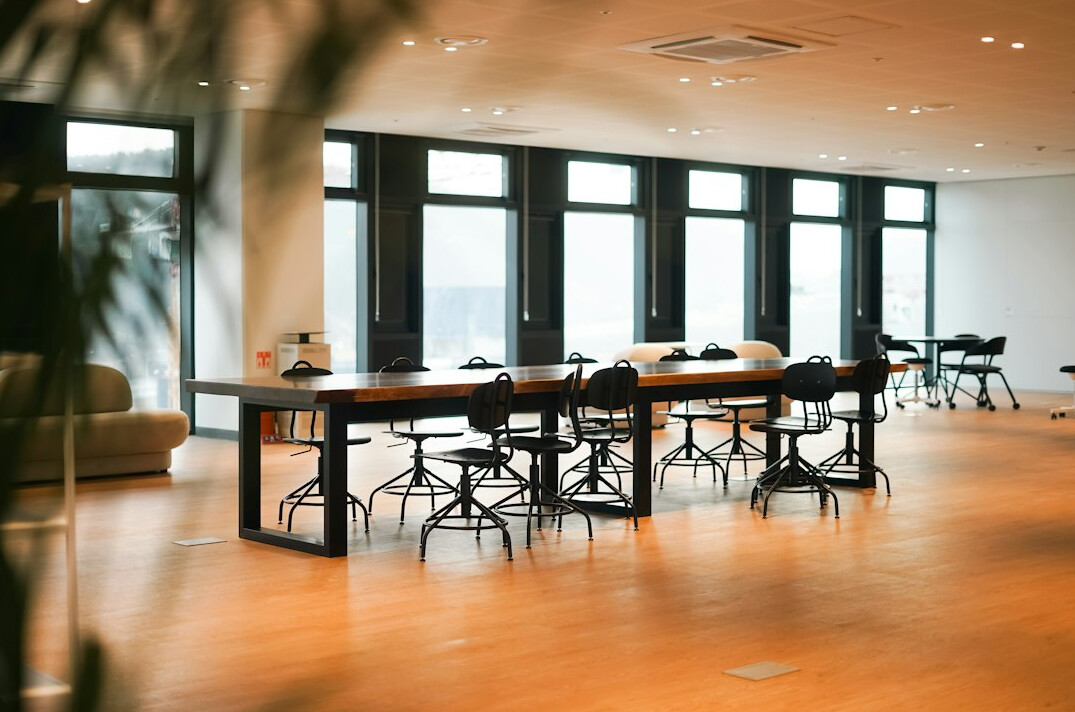corporate lobby meeting